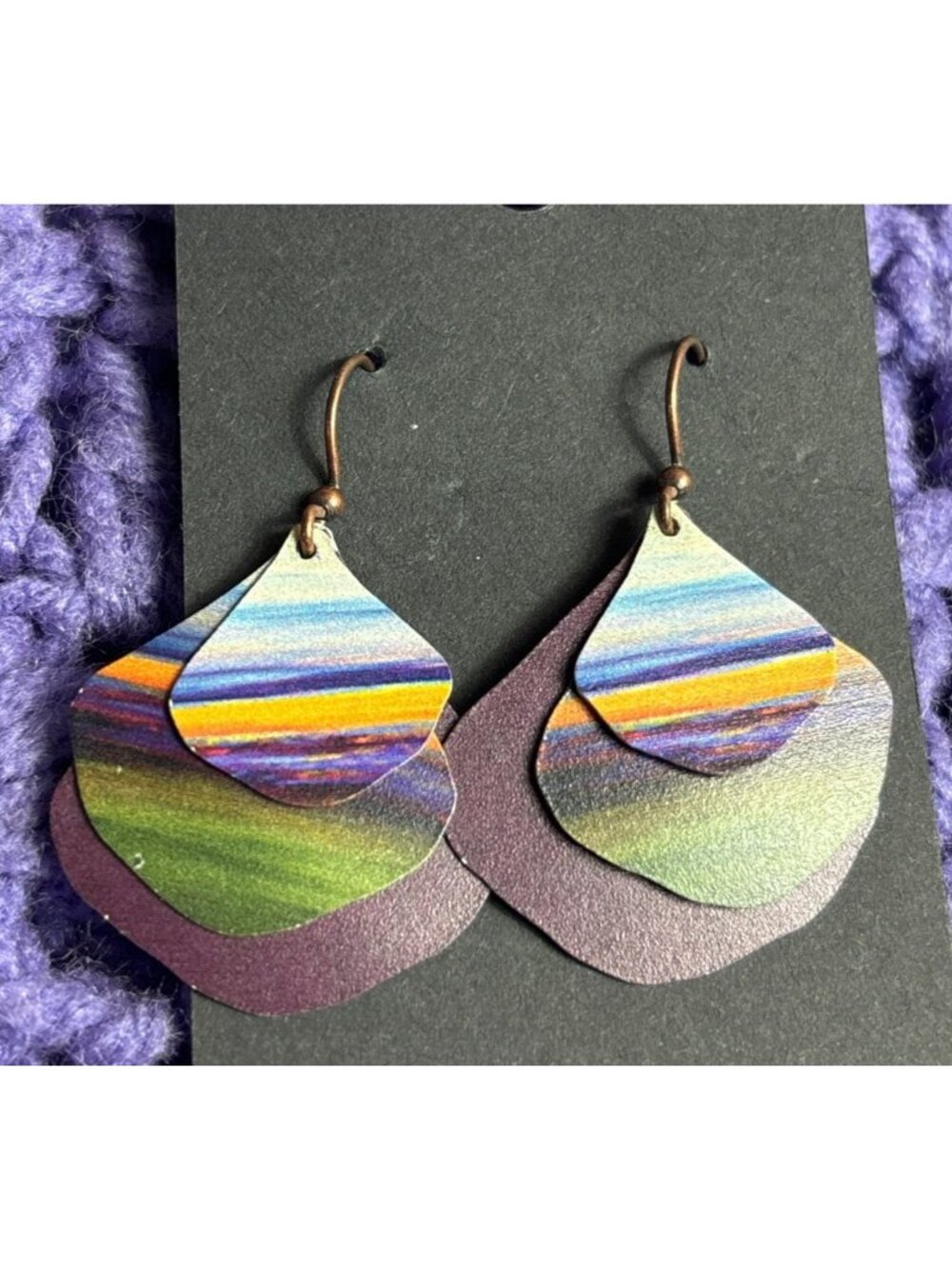 Layered Drop Earrings Colorful